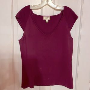 Loft woman’s cap sleeve sweater raspberry purple size L